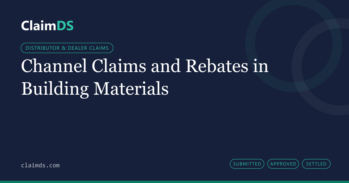 ClaimDS article banner: Channel Claims and Rebates in Building Materials