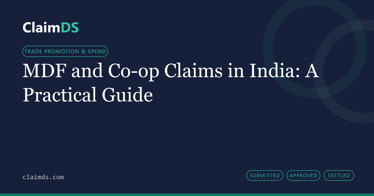 ClaimDS article banner: MDF and Co-op Claims in India: A Practical Guide