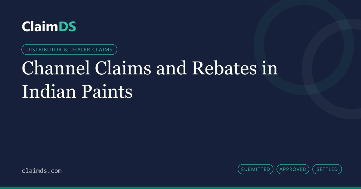 ClaimDS article banner: Channel Claims and Rebates in Indian Paints