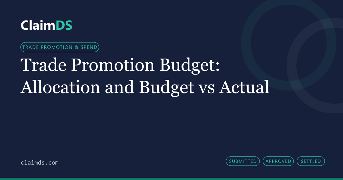 ClaimDS article banner: Trade Promotion Budget: Allocation and Budget vs Actual